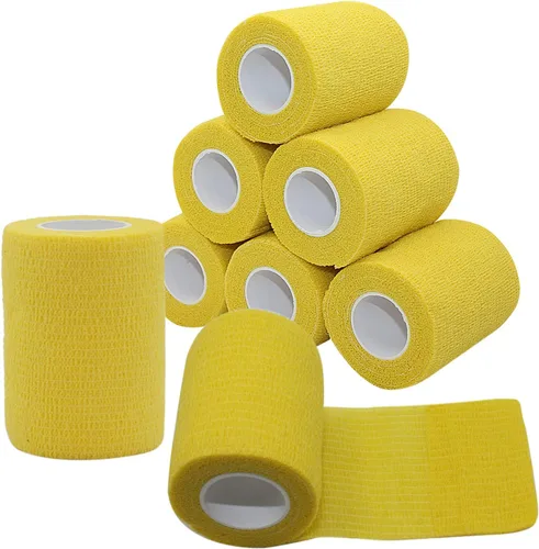 Vista 25 de MINGYUE - Paquete de 6 vendajes autoadhesivos de 3 pulgadas x 5 yardas, cinta atlética, cinta deportiva, cinta de muñeca y tobillo, vendaje cohesivo