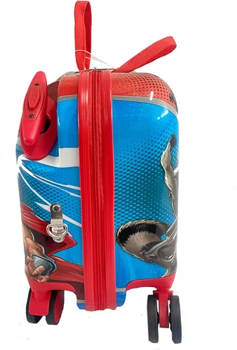 Vista 5 de Fast Forward Marvel Heroes Ride on Suitcase for Kids, 18'' Suitcase with Seat for Kids, Cute Lightweight Kids Travel Suitcase Trolley