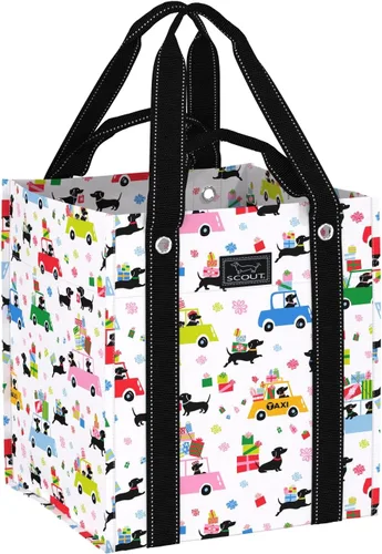 Vista 11 de Bolsa de mercado Bagette de SCOUT - Bolsa grande reutilizable para comestibles con fondo a prueba de roturas, dos juegos de correas, se dobla plana