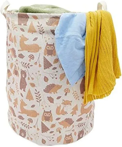 Vista 2 de Okuna Outpost Cesta plegable para la ropa sucia del cuarto del bebé, de lona impermeable, canasta fácil de transportar con tapa, almacenamiento