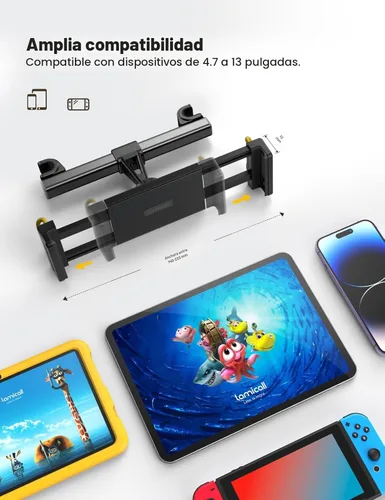 Vista 5 de Lamicall Soporte para reposacabezas de tableta de automóvil, soporte para reposacabezas de asiento trasero de automóvil, soporte para tableta