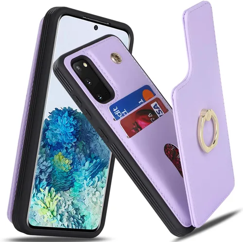 Vista 15 de Lipvina Funda para Samsung Galaxy A03s con tarjetero, Galaxy A03s para mujer, tarjetero de crédito, soporte con anillo, bonita funda para teléfono