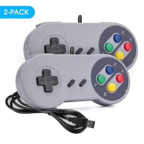 Vista 8 de mafiti Game Controller SNES Retro USB Controller Joystick for Windows PC MAC Linux Raspberry Pi 2 Pack (Grey)