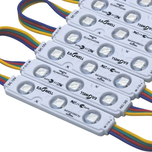 200 luces LED superbrillantes de 12 V, 1,44 W, 3 módulos de luces LED 5050 SMD RGB que cambian de color 100 pies, lámpara de luz impermeable para el