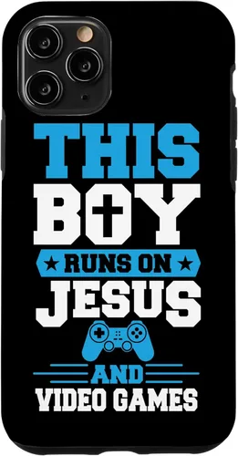 Vista 29 de This Boy Runs On Jesus And Video Games Christian Gamer Case for iPhone 16