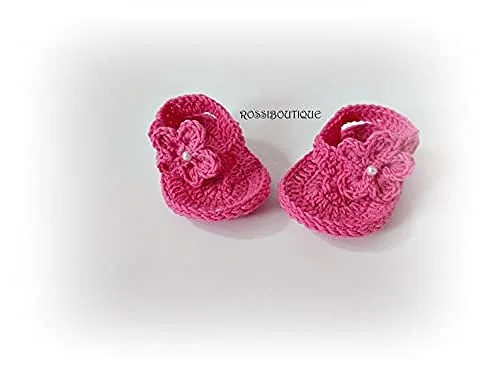 Vista 6 de Pink Baby Flip Flops, Newborn Sandals (6-9 months)