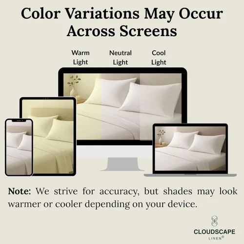 Vista 9 de Cloud Scape Linen - Juego de sábanas de algodón egipcio de doble capa, tamaño individual, tejido de satén de fibra larga, juego de 3 piezas, ropa