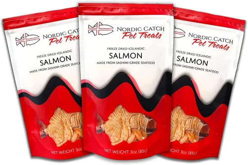 Nordic Catch Golosinas de pescado liofilizado para mascotas de Islandia – Bocadillos puros de mariscos naturales para perros, gatos y otras mascotas