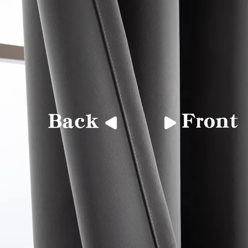 Vista 49 de Cortinas opacas para sala de estar, 100% cortinas opacas de 72 pulgadas de largo, juego de 2 paneles, cortinas con aislamiento térmico, pestaña