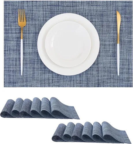 Vista 62 de Leetaltree - Juego de 4 manteles individuales beige, antideslizantes, resistentes al calor, para mesa de comedor, lavables, duraderos, de PVC