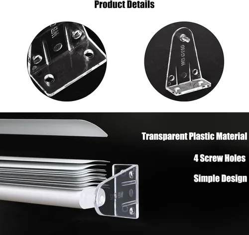 Vista 3 de 12 soportes de sujeción para persianas de plástico transparente de 2 pulgadas, ganchos de sujeción para riel inferior, clips de repuesto