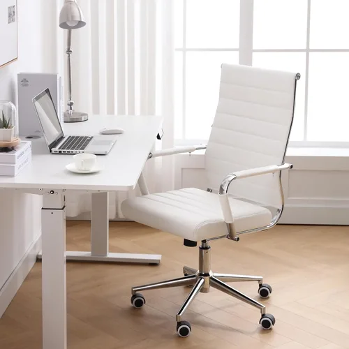 Vista 12 de Silla de Oficina para Escritorio, Sillas Modernas de Cuero para Sala de Conferencias, Silla Ergonómica de Alto Respaldo para el Hogar, Silla