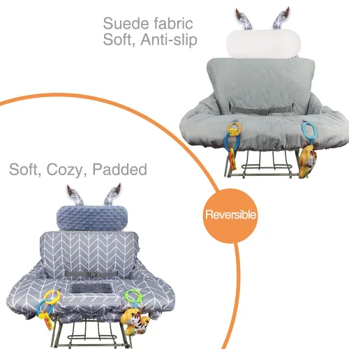 Vista 59 de Funda para carrito de compras para bebé de algodón, lavable a máquina para bebés, niños pequeños, niños o niñas, grandes (lindas)