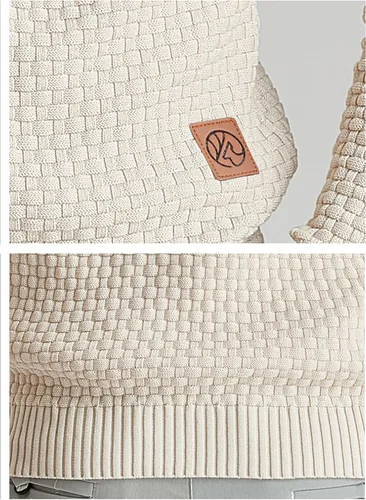 Vista 5 de Zaitun - Sudadera de punto con capucha para hombre, de manga larga, color liso, suéter con capucha