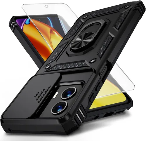 Vista 28 de Funda para Moto G Stylus 5G (2021), cubierta para lente de cámara, protector de pantalla HD, protección contra caídas de grado militar de 10 pies