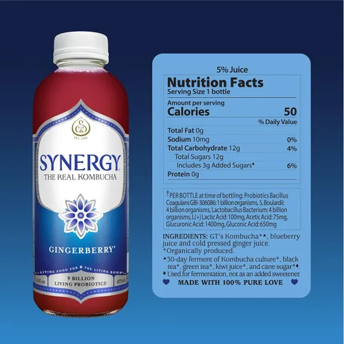 Vista 2 de GT's Kombucha, Jingerberry 16 onzas líquidas