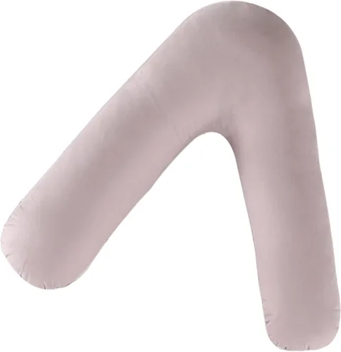 Almohada ortopédica en V con funda de almohada complementaria en forma de V para soporte de espalda, hombros y cuello, almohada de embarazo de Gris