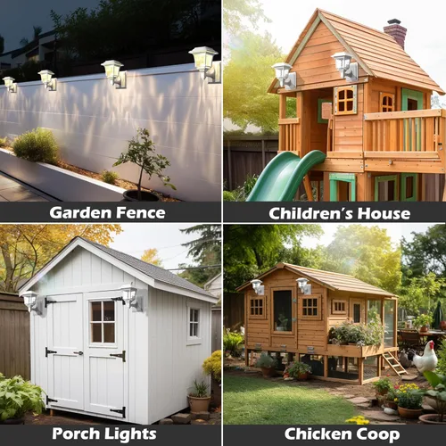 Vista 6 de LeiDrail Farol solar de pared para exteriores, 15 lúmenes, 2 modos, funciona con energía solar, luces decorativas impermeables para jardín, pared