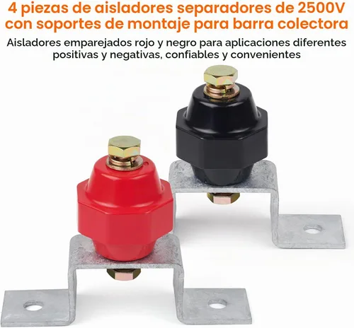 Vista 2 de 4 aisladores de separación de 2500 V con soportes de montaje de barra colectora