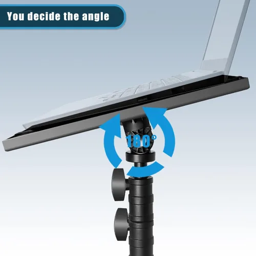 Vista 4 de Soporte para proyector, trípode para proyector y laptop, soporte de trípode ajustable en altura de 29.5 pulgadas a 63 pulgadas. Soporte resistente