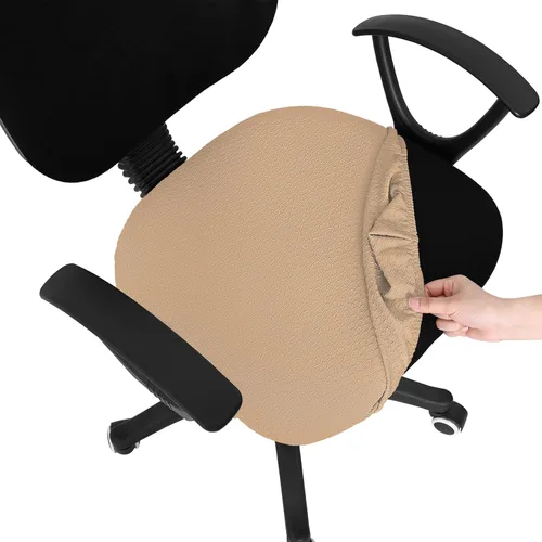 Vista 19 de Smiry Fundas de asiento de silla de computadora de oficina, de jacquard elástico, extraíbles, lavables, antipolvo, protectores de cojín para silla