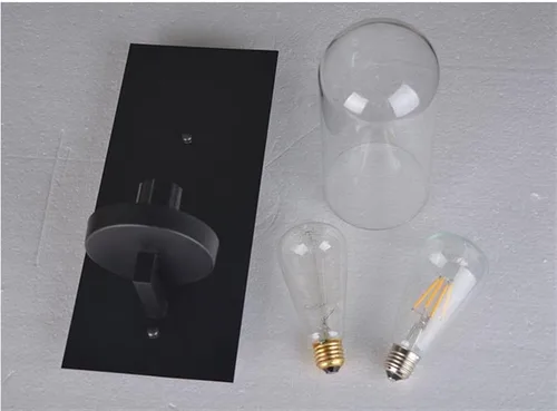 Vista 3 de Lámpara de pared de cristal industrial retro, lámpara de pared rústica para decoración de interiores, para sala de estar, dormitorio, baño, pasillo