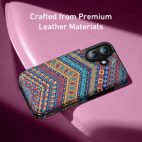 Vista 501 de LETO para iPhone 15 Pro Funda tipo cartera - Tapa tipo folio con patada - Diseños de moda - Tarjetero - Funda protectora para mujeres y niñas - 6.1