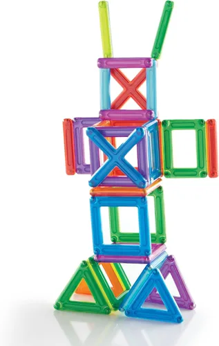 Vista 8 de Guidecraft PowerClix - Juego de bloques de construcción magnéticos con marco, 26 piezas, juguete educativo de construcción creativa