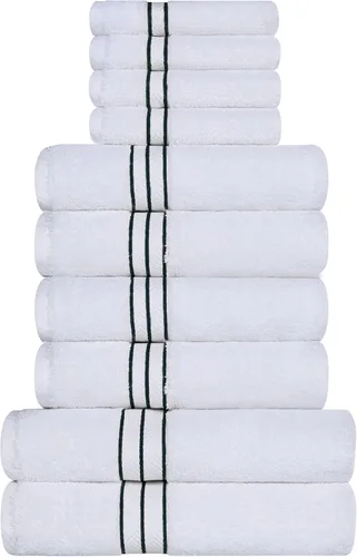 Vista 91 de Superior Juego de toallas de algodón turco ultra afelpadas de 10 piezas, ideal para baño principal, baño de invitados, secado rápido, ducha, spa