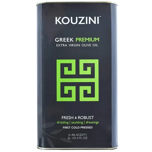 Kouzini Aceite de oliva virgen extra griego premium, lata de 3 litros, prensado en frío, origen único, rico sabor y aroma