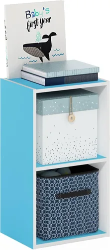 Vista 63 de Furinno - Estantería con 1 gabinete con puerta serie Luder, color blanco