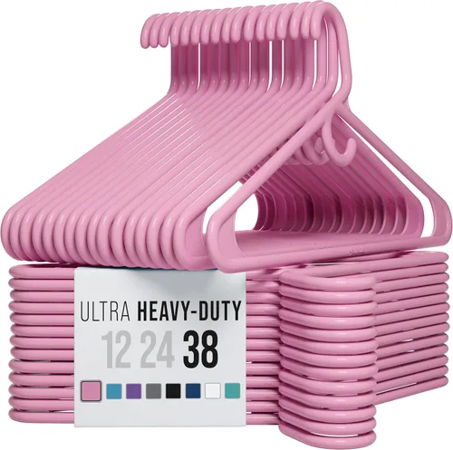 Vista 15 de NEATERIZE Perchas de ropa de plástico ultra resistentes - Aqua - Percha duradera para abrigos, trajes y ropa. Perchas De Ropa (Paquete de 12 - Aqua)