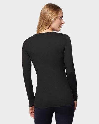 Vista 4 de 32 Degrees Heat - Camiseta de manga larga con cuello redondo y cuello redondo para mujer