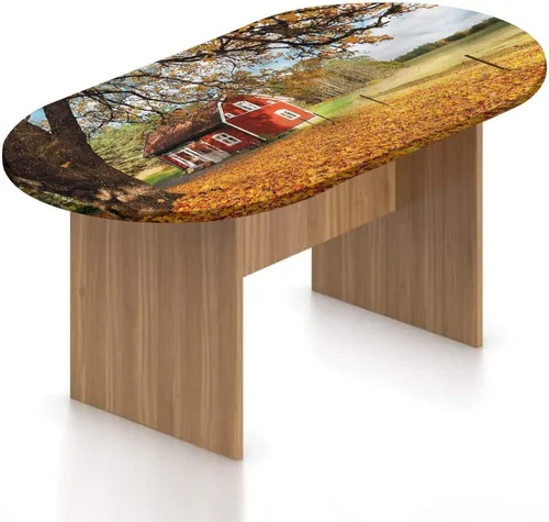Vista 18 de XISUNYA Mantel ovalado ajustable, mantel de poliéster con bordes elásticos para otoño, diseño romántico de jardín botánico, retro, se adapta a mesas