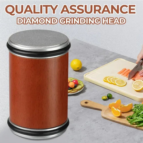 Vista 7 de Afilador de cuchillos rodantes, cabezal de pulido de diamante duradero, cabezal de rectificado de repuesto, bisel de afilado de 15 grados y 20