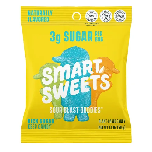 Vista 13 de SmartSweets Candy Salad, Gluten Free, Plant Based Gummies, Healthy Snacks for Adults & Kids, Fun Chewy Candy, Low Calorie, Low Sugar Snack, No