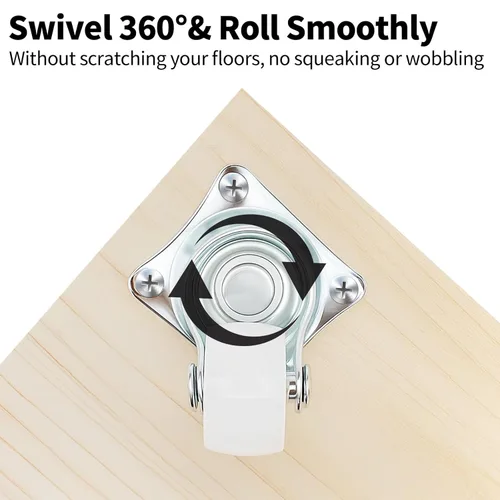 Vista 5 de HOWDIA Ruedas giratorias pequeñas de 1 pulgada para carrito de proyectos de muebles, ruedas industriales de una sola rueda con base de goma