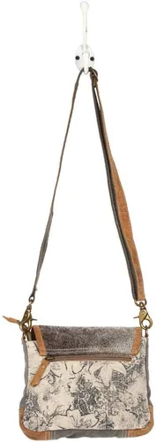 Vista 5 de Myra Bag Over Shoulder Purse - Canvas Crossbody Bag with Genuine Leather Detailing, Fabric Satchel for Everyday Use, Travel