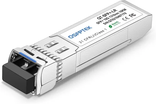 QSFPTEK Módulo SFP+ 10G 10GBASE-LR 1310nm 10km DDM SMF LC Transceptor SFP+ de Modo Único Compatible para Arista SFP-10G-LR