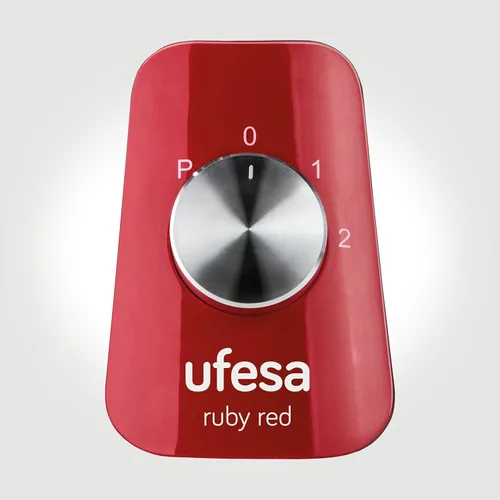 Vista 2 de Ufesa BS4717 RUBY RED 500W 1.5L Blender with Airtight Lid, 2 Speeds + Pulse, 4 Stainless Steel Blades, Ruby Red
