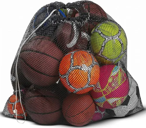 Mesh Equipment Bag, Adjustable, Cord Closure, 32"x36" and 24”x36” Negro