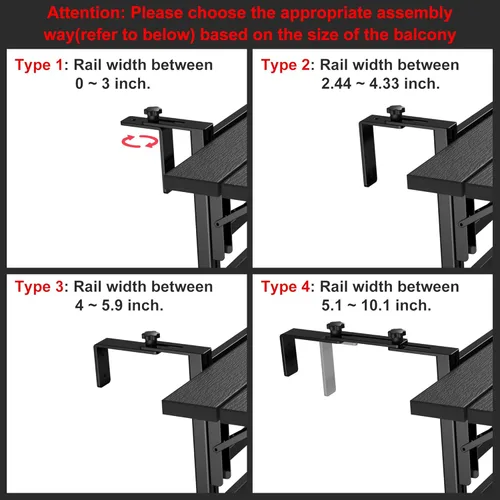 Vista 5 de GDLF Mesa de Balcón Mejorada Mesa de Bar para Patio Exterior con Superficie de Mesa Compuesta Duradera Marco de Aleación de Aluminio Colgante