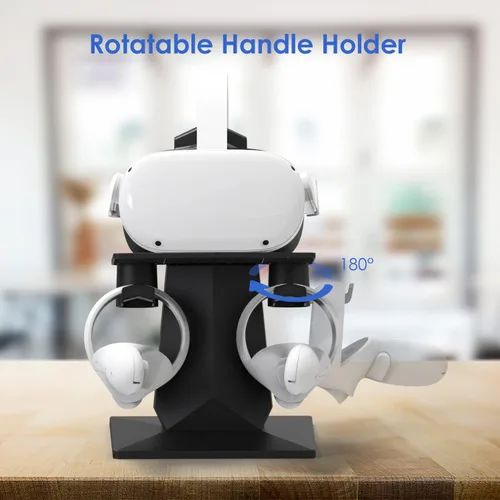 Vista 5 de ZyberGears VR Soporte para Quest 2, soporte para auriculares de realidad virtual compatible con QuestValve IndexHTC Vive Headset and Controllers