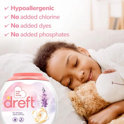 Vista 4 de Dreft - Detergente para ropa en cápsulas XL, aroma ligero, lavanda, 18