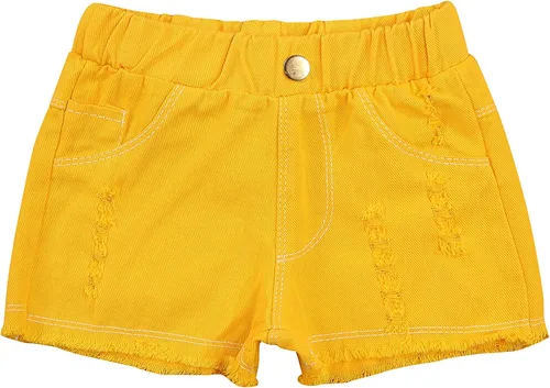 Springcmy Pantalones cortos de mezclilla rasgados con dobladillo deshilachado y cintura con volantes y bolsillos