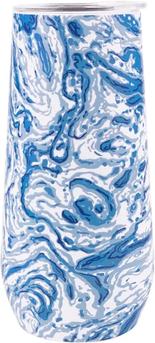Vista 9 de Lilly Pulitzer - Vaso de champán sin tallo de 10 onzas, pequeño vaso de acero inoxidable con tapa, copa de metal aislada de doble pared, cereza