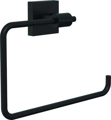 Franklin Brass Maxted Portatollas de Mano (Paquete de 1) Negro Mate Estantes para Toallas para Pared de Baño Soporte de Anillo Cuadrado para Toallas