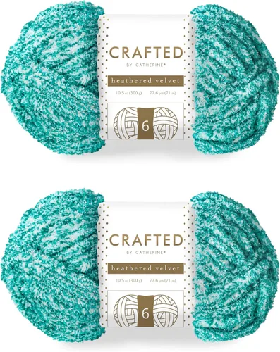 Vista 17 de Crafted By Catherine Luxe Velvet - Ovillo de hilo sólido de terciopelo, paquete de 2 unidades (10.5 onzas, 98 yardas cada madeja), color negro
