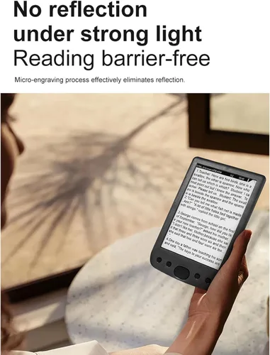 Vista 3 de Lector de libros electrónicos, librería de bolsillo, lector de pantalla táctil HD de 6 pulgadas, portátil y amigable para los ojos