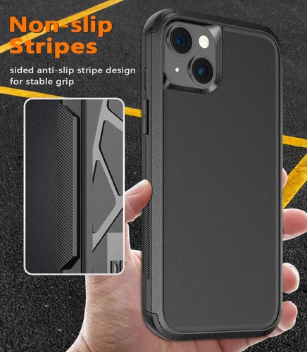 Vista 5 de Diverbox Funda para iPhone 15 [a prueba de golpes] [a prueba de caídas] [protector de pantalla de vidrio templado], funda de protección resistente